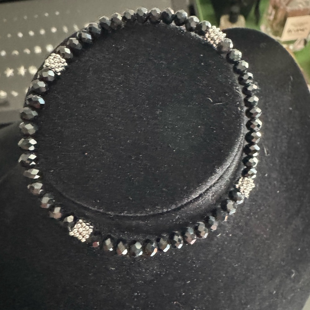 Black and Silver Beaded Bracelet